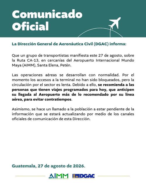 Las operaciones en la termina aérea se siguen efectuando con normalidad. (Foto. DGAC)