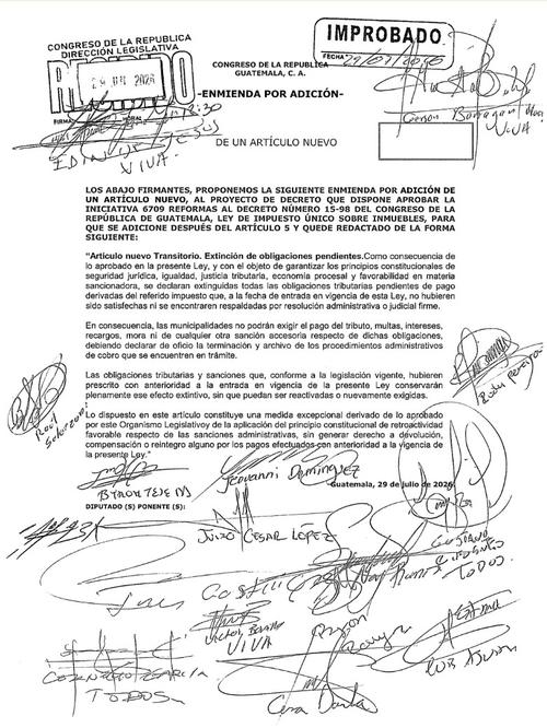 La enmienda para exonerar multas, intereses y mora del IUSI quedó fuera del decreto final aprobado por el Congreso por no llegar a los 107 votos requeridos. (Imagen: captura de pantalla)