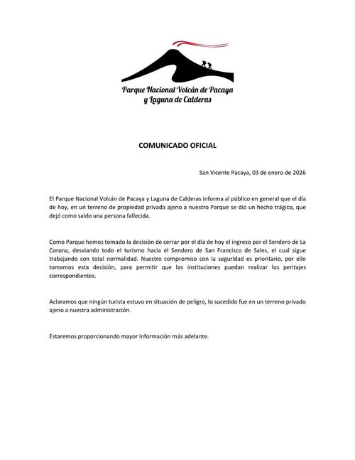 (Foto: Parque Nacional Volcán de Pacaya y Laguna de Calderas)