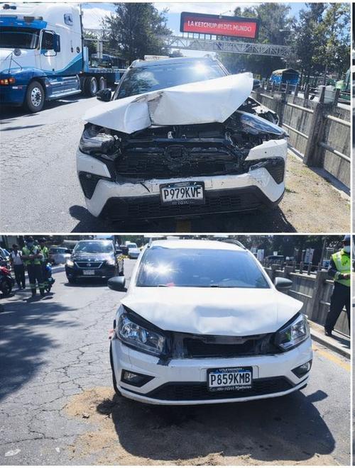 Los vehículos sufrieron serios daños materiales tras el percance vial. (Foto: PMT)