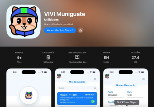 La aplicación Vivi de MuniGuate permitirá tomar fotografías a conductores que cometan infracciones de tránsito. (Imagen: captura de pantalla)