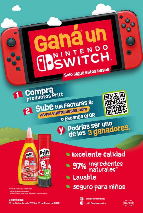 Henkel, Pritt, Nintendo Switch, escolar, regreso a clases, Guatemala, Soy502