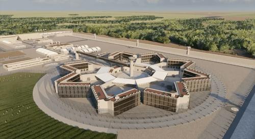 Modelo computarizado de la cárcel de Masagua que presentó en su momento el Mingob. (Foto: Archivo)