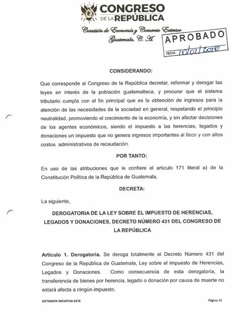 La eliminación de este impuesto corrige una doble imposición y alivia la presión económica sobre las familias, según diputados. (Imagen: captura de pantalla)