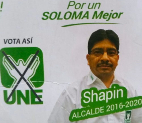"Shapin" como lo conocen en San Pedro Soloma, se postuló como candidato a alcalde en 2016. (Foto: Ojo con mi Pisto)