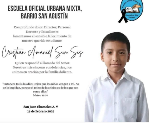 Escuela muestra en redes sociales sus condolencias tras la pérdida del niño de 9 años. (Foto: Redes Sociales)