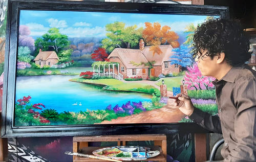 El óleo fue uno de sus mayores desafíos; dominar su técnica amplió la profundidad y el realismo en su obra. (Foto: Agust Julajuj)