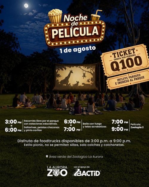 No te pierdas una noche de cine en el Zoológico La Aurora. (Foto: Instagram)