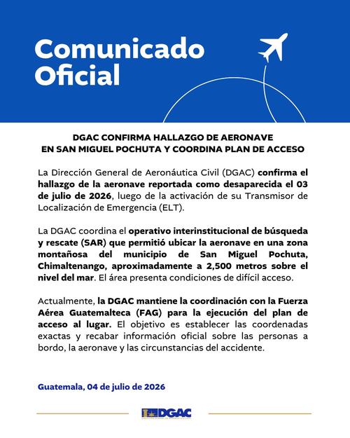 Comunicado de la DGAC. (Foto: DGAC)