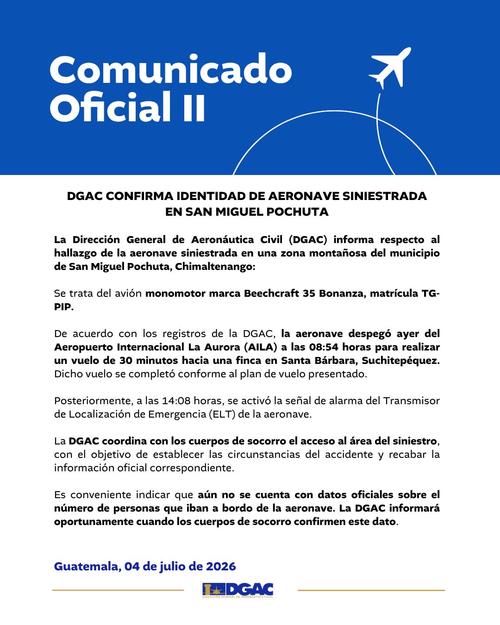 Comunicado oficial emitido por la DGAC. (Foto: DGAC)