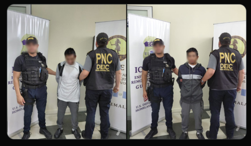 Los detenidos fueron interceptados después de ingresar al país en un vuelo migratorio de retorno. (Foto: PNC)