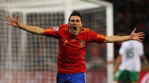 David Villa, máximo artillero español, anotó el único gol del primer duelo mundialista entre ambas selecciones, en Sudáfrica 2010. (Foto: Getty Images)