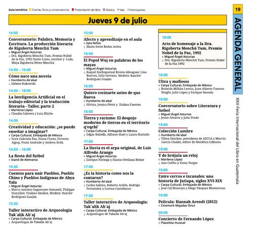 FILGUA 9 de julio Presentación de libros, películas y concierto