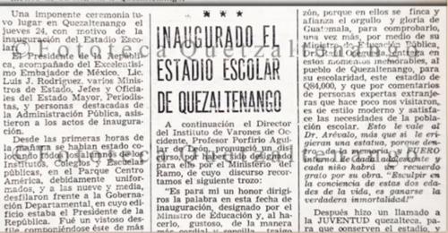 Los periódicos de ese entonces le dieron mucha importancia a la construcción del estadio. (Foto: Cortesía Fototeca Quetzaltenango)