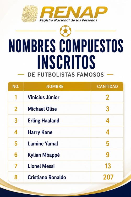 Más de 200 niños en Guatemala se llaman Cristiano Ronaldo. (Imagen: Renap)