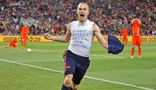 Iniesta marcó el gol del triunfo en la prórroga contra Países Bajos. (Foto: redes sociales)