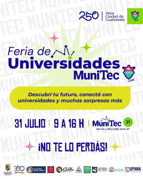 Varias universidades estarán presentes en la actividad. (Foto: MuniGuate)