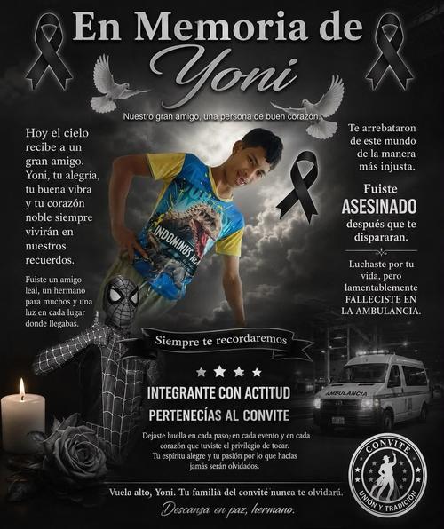 El joven fue despedido por vecinos del sector. (Foto: redes sociales)
