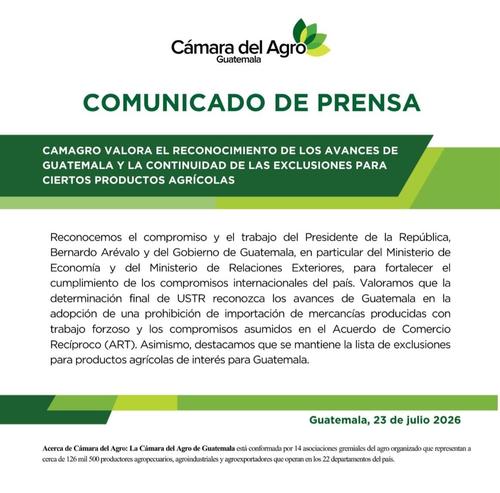 La Cámara del Agro publicó un comunicado de prensa en el que aplaudió el trabajo del actual gobierno. (Foto: Camagro)