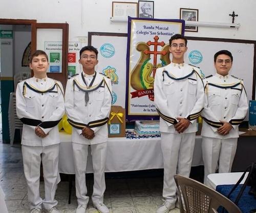 De izquierda a derecha: Gabriel Herrera, William Mendez, William Argüello y Marco Marroquín. (Foto: Cortesía Banda Marcial)