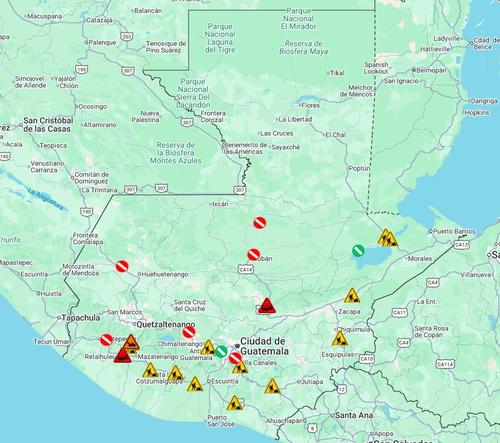 Seis puntos se encuentran bloqueados en el país. (Imagen: Provial)