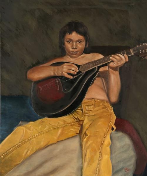 Mención honorífica para el artista Gabriel Isaac de León por la obra “Intimo”. (Foto: Sandra Sebastián/Colaboradora)