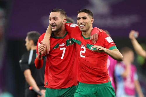 Hakimi y Ziyech tienen el récord del futbol africano por mayor cantidad de partidos mundialistas, con 10 cada uno. (Foto: FIFA)