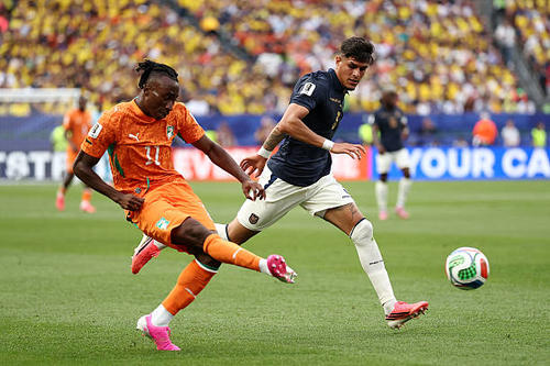Yan Diomandé disputó los 90 minutos en la victoria de su selección ante Ecuador. (Foto: AFP)