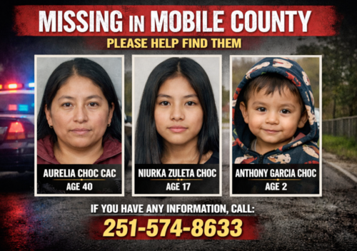 La familia guatemalteca fue reportada como desaparecida tras haber sido vista por última vez el pasado 30 de enero. (Foto: Mobile Tribune)