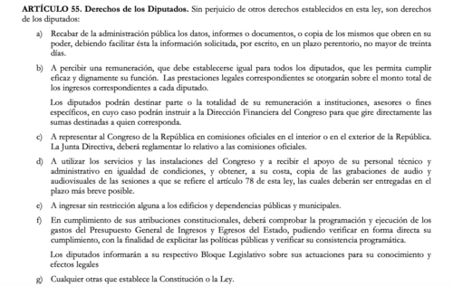La Ley Orgánica del Congreso regula citaciones, asistencia y funcionamiento de comisiones. (Imagen: captura de pantalla)