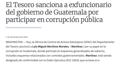 EE.UU. sancionó a Miguel Martínez por corrupción en adquisición de vacunas Sputnik.