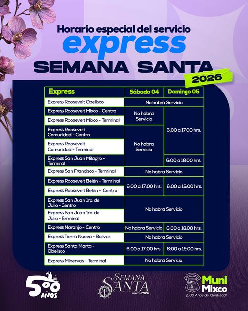 Varias rutas operarán con horarios reducido o suspensión total. (Imagen: Muni Mixco)