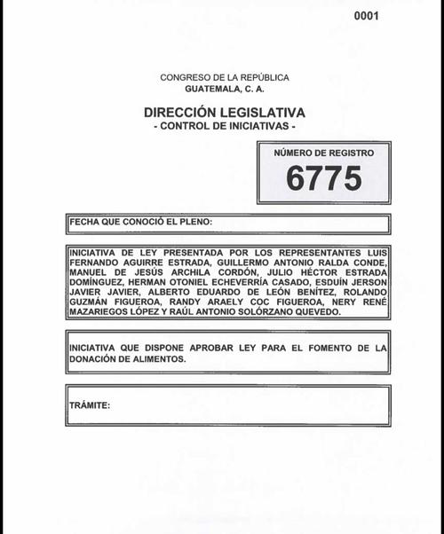 Congreso conoce la iniciativa 6775 para fomentar la donación de alimentos y reducir el desperdicio en Guatemala.(Imagen: captura de pantalla)