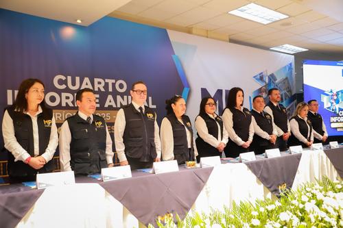 La exfiscal general Consuelo Porras (centro) y la cúpula del MP durante su administración. (Foto: MP/Soy502)