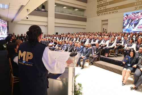 Presentación del último informe de gestión a cargo de la exfiscal Consuelo Porras, el pasado 15 de mayo (Foto: MP/Soy502)