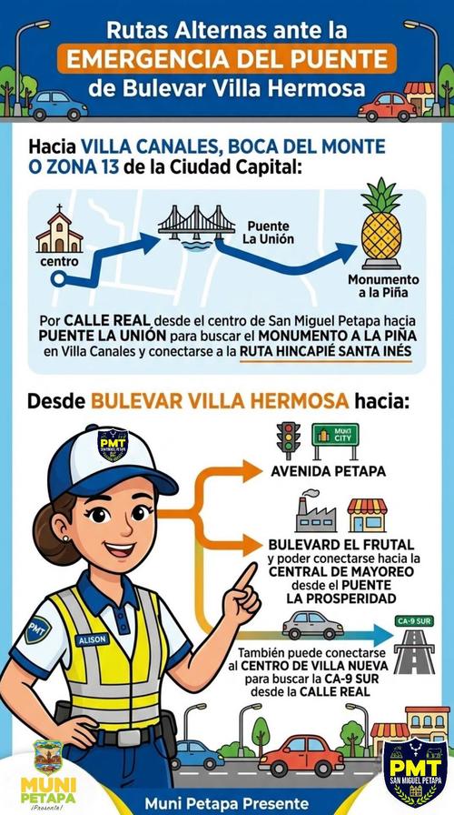 Estas son las rutas alternas. (Foto PMT)