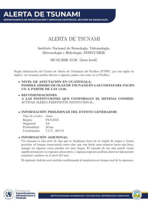 Esta es la alerta del Insivumeh. (Foto: Insivumeh)