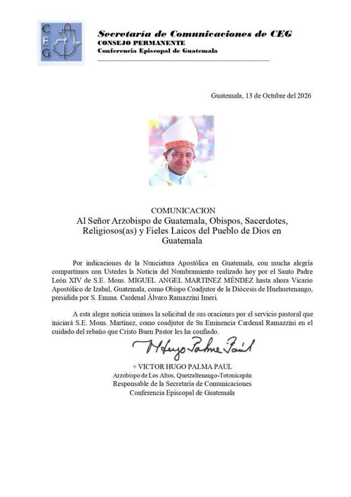 León XIV, Papa, Obispo, Huehuetenango, Miguel Angel Martinez Mendez, guatemala, soy502, noticias