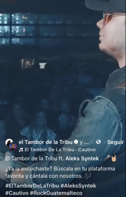 Tambor de la Tribu, Aleks Syntek, recuerdo, cautivo, soy502, guatemala, noticias, fama, musica 3