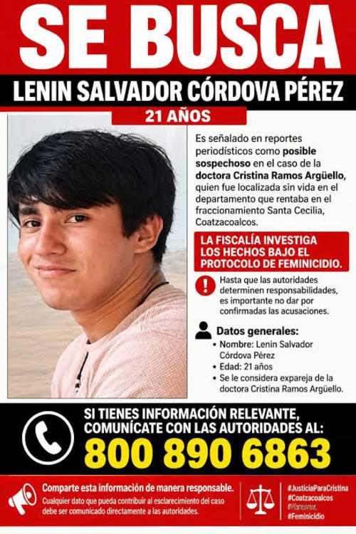 Las autoridades buscan al señalado como presunto responsable del feminicidio. (Imagen: Redes sociales)