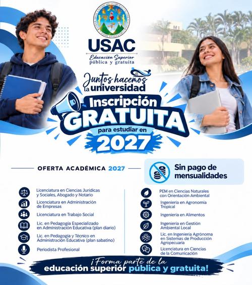 Esta es la oferta académica para el 2027. (Foto: USAC)