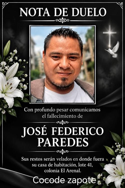 La segunda víctima mortal es José Federico Paredes. (Imagen: Redes sociales)