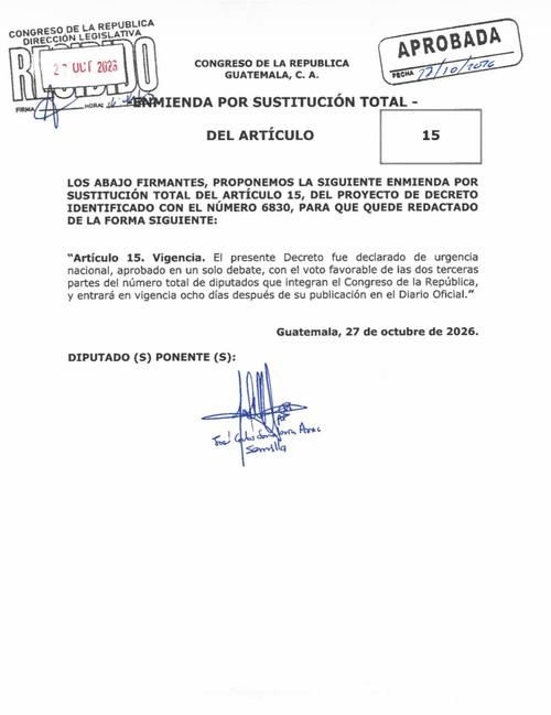La modificación al artículo 15 obtuvo 125 votos a favor, 11 en contra y 24 ausentes. (Imagen: captura de pantalla)