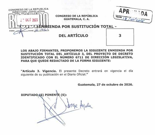 Una enmienda eliminó del artículo 3 la referencia a que el decreto fue declarado de urgencia nacional. (Imagen: captura de pantalla)