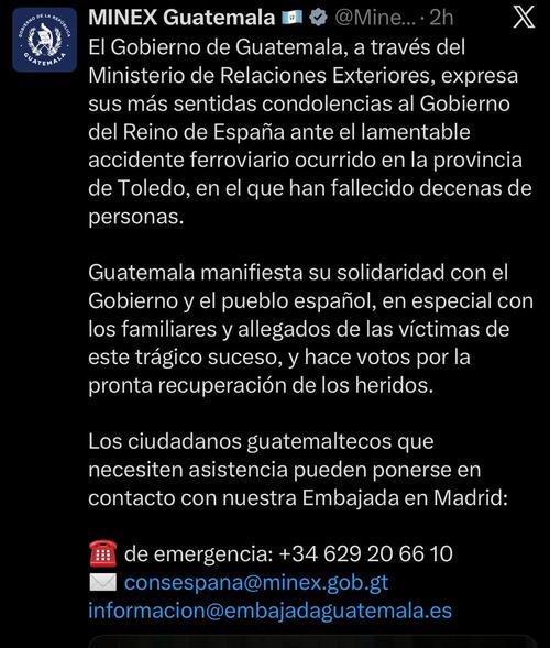 El Minex habilitó un número de emergencia y dos correos electrónicos para los guatemaltecos que lo necesiten. (Imagen: captura de pantalla)