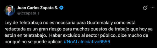 Juan Carlos Zapata, director de Fundesa, afirmó que la ley no es necesaria y pone en riesgo puestos laborales actuales. (Imagen: captura de pantalla)