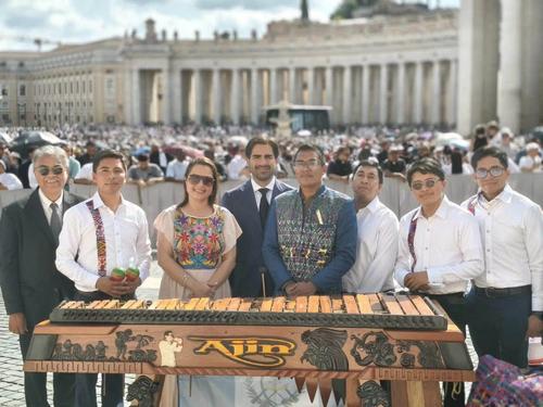 Marimba, grupo Ajin, guatemalteca, caticano, papa Leon XIV, Soy502, Guatemala, noticias 1
