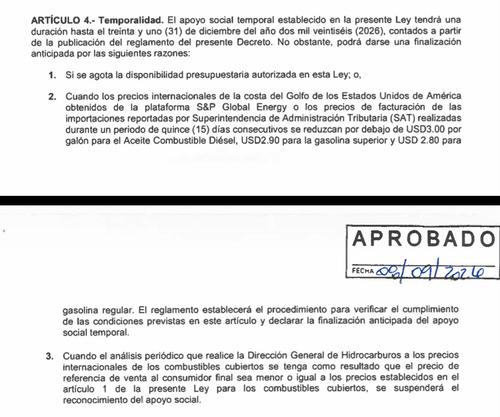 Artículo 4, temporalidad del decreto 21-2026. (Imagen: captura de pantalla)