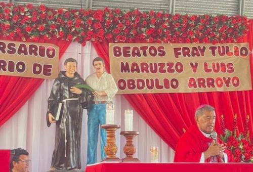 La iglesia católica de Quiriguá resguarda las imágenes de los beatos Fray Tulio Maruzzo y Luis Arroyo. (Foto: Cortesía/Stella Maris T.V.)