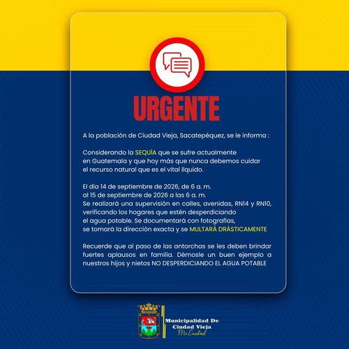 Comunicado emitido por la Municipalidad de Ciudad Vieja. (Foto: redes sociales)